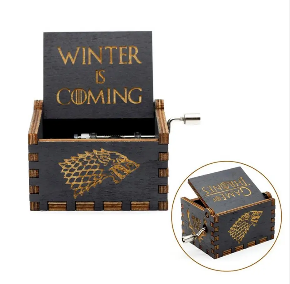 Winter is Coming Wooden Music Box Game of Thrones Lalaland moana princess elsa star wars gift for Christmas birthday new year Winter is Coming Wooden Music Box Game of Thrones Lalaland moana princess elsa star wars gift for Christmas birthday new year