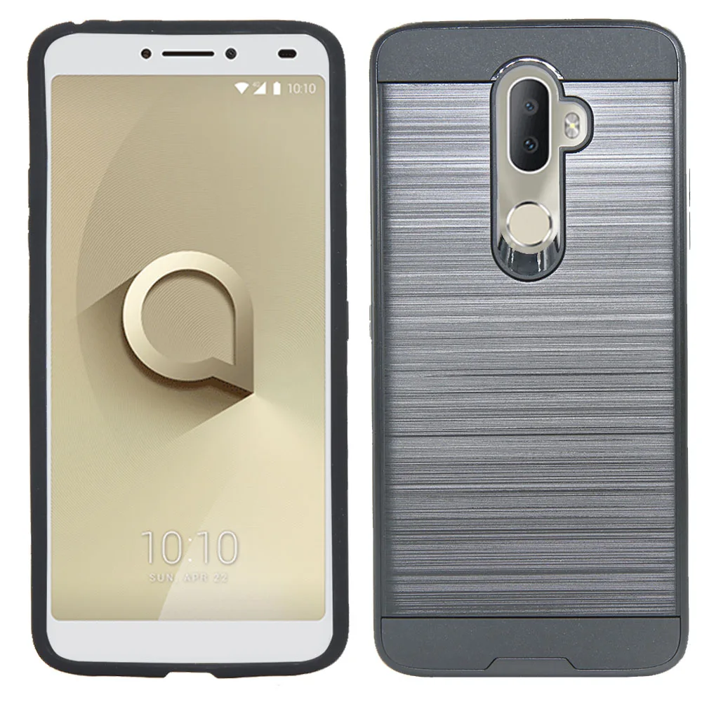 For Alcatel 3v Case Hybrid Brushed Armor Anti Scratch Dual Layer Soft TPU &amp Hard Back Cover 3V 5099 5099D 5099A | Мобильные