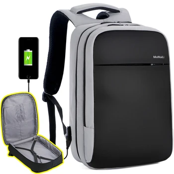

USB Charging Mens Back Pack Men 15.6 inch Laptop Business Backpacks Waterproof Male Travel Clothing Storage Bags Casual Mochila