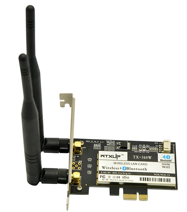 Atheros AR5B22 двухдиапазонный 300 Мбит/с PCI-E PCI Express беспроводной WiFi адаптер с Bluetooth 4,0+ 2x5dBi антенна для WIndows 7/8/8,1 - Цвет: LOW Profile Bracket