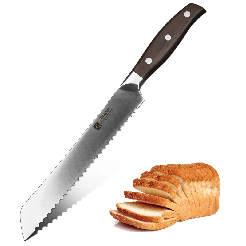 

XINZUO 8" inch Cake Knife GERMAN 1.4116 Stainless Steel Kitchen Knives High Quality Bread Knife Cook Tools with Rosewood Handle