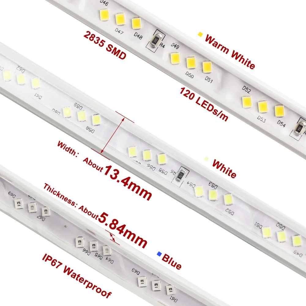 Светодиодный светильник 220 В с радиочастотным пультом дистанционного управления, лента с регулируемой яркостью 2835 SMD IP67, водонепроницаемая светодиодная лента 220 В, Диодная лента, светодиодный светильник JQ