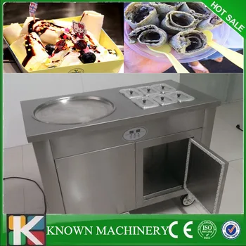 

Ice Cream Roller rolling Rolled Flat fried ice cream machine double 1 pan ice cream roller machine Ice cream pan roller
