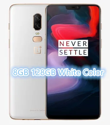 Original OnePlus 6 8GB 128GB Snapdragon 845 Octa Core AI Dual Camera 20MP+16MP Face ID Unlock Android 8 Smartphone Mobile phone - Цвет: 8GB 128GBWhite color