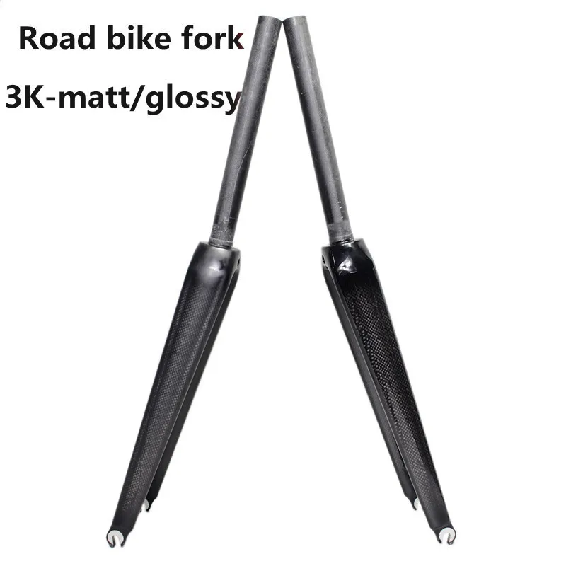 NO LOGO Carbon Fork Road Bike 1-18 700c Lightweight Highway Bicycle Front Forks 350g 3K Cycling Accessories 28.6 V Brake (1)_