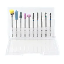 Новейшие 10 шт./компл. Nail Art шлифовальные алмазные сверла электрическая машинка для обработки ногтей Бриллиантовая пуля бит