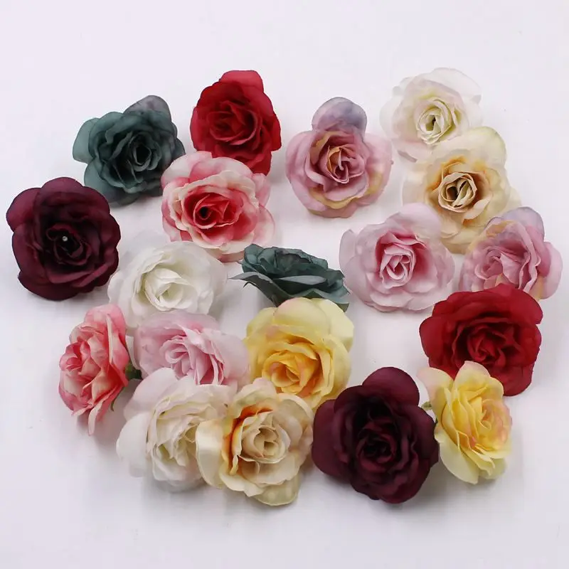 

10PCS Flower Head Silk Rose DIY Scrapbooking Decorative Flower Heads For Home Garden Wedding Birthday Party Decoration Supplies