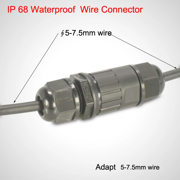 

10 sets/lot Connector Waterproof IP68 I-Shape PG9 Connectors 2 Pin AC 250V/10A Cable Wire Plug Socket Joint