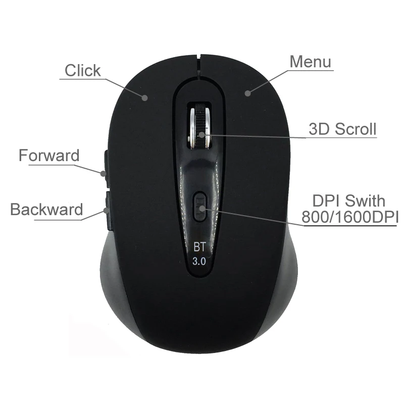 Cliry Bluetooth беспроводная мышь 3 0 1600 точек/дюйм 6D Беспроводная ПК оптическая DPI