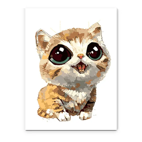 Peinture Par Numeros De Dessin Anime D Animaux Chaton Kawaii Tableau D Art Mural Pour Decor De Chambre D Enfant Peinture Sur Toile 60 75 Sans Cadre Mahuaf 77 Aliexpress