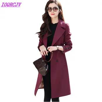 

2018 Spring and Autumn Women Trench Coat Boutique fashion Plus size Trench female Slim Casual top coat Windbreaker IOQRCJV H330