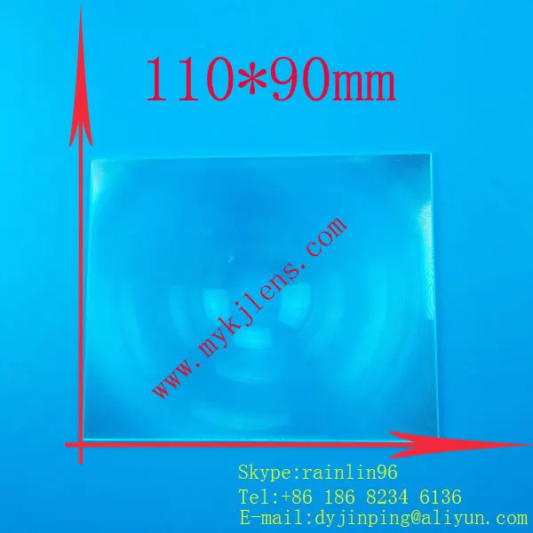 

Free shipping rectangle 5.8 inch Fresnel Lens 110*90 focal length 90mm , DIY projector fresnel lens focal