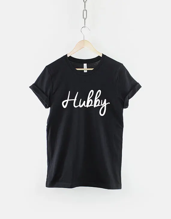 Футболка с надписью Hubby для мужчин и Shirt-C066 | Женская одежда