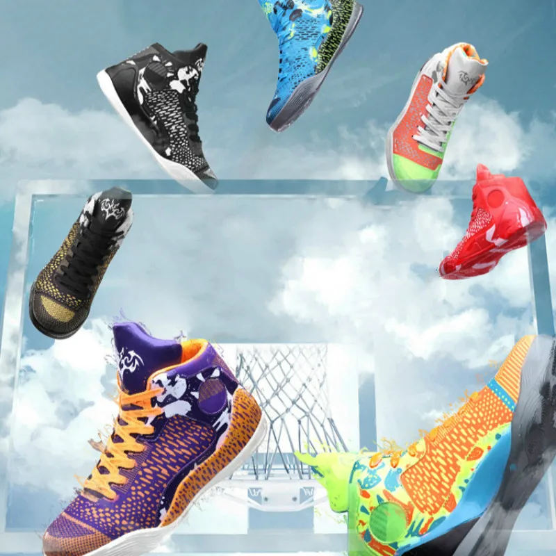 

New big size sports basketball shoes, men's wear resistant sports shoes, skid and light fitness shoes for lovers.