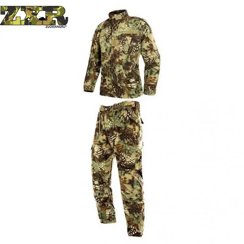 

Mens Tactical Jackets+pants Uniforms Hunting Clothes Yellow Python Camouflage Suit Army Military Multicam Combat Ghillie Suits