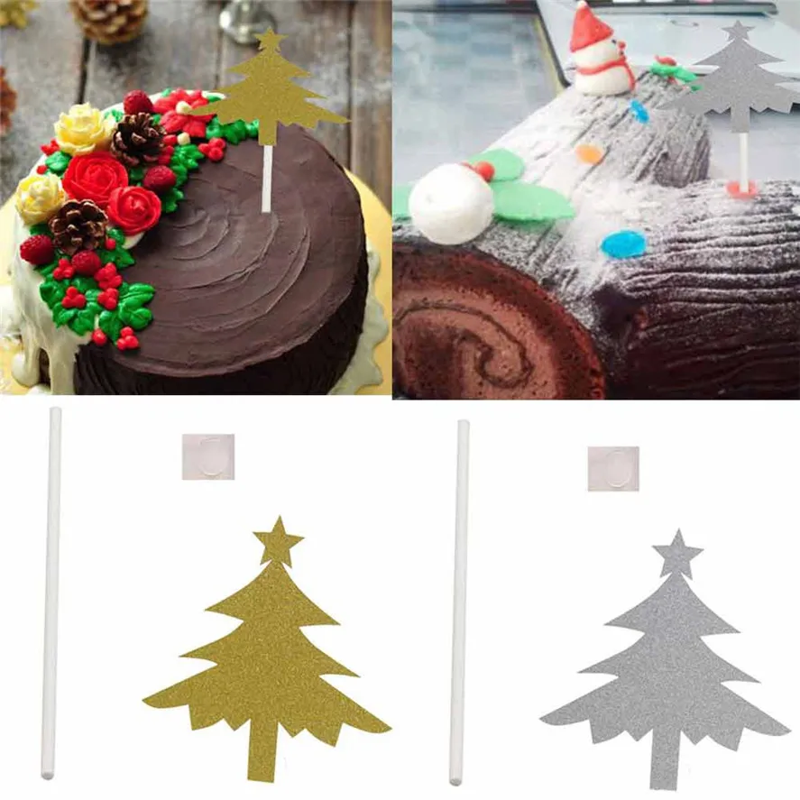 New 10pcs/1Set Christmas Cake Toppers Set Birthday Party Decor Supplies