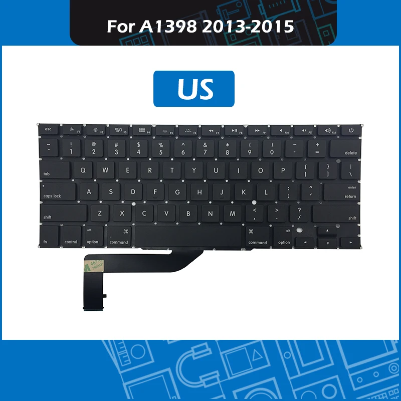  10pcs/Lot Laptop A1398 Keyboard US Layout For Macbook Pro Retina 15