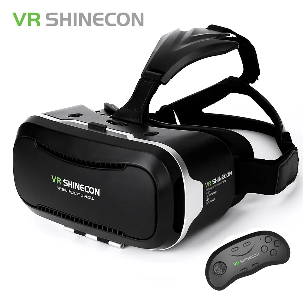 Vr shinecon виртуальной реальности 3D Очки Google cardboard гарнитура VR коробка 2.0 для 4.7-6.2 дюймов смартфон+ Bluetooth контроллер