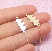 10PCS- B002 Fashion Vampire Bat Bracelet Simple Super Hero Batman Bracelets Superman Halloween Bracelets for Women fashion movie jewelry the avengers 3 series super hero batman necklace superman batman war batman superman for women men