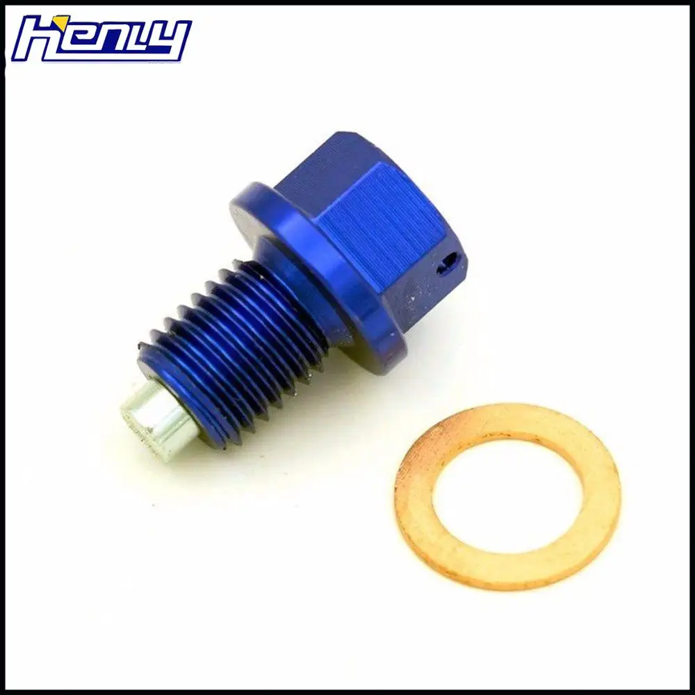 CNC BLUE BILLET OIL DRAIN PLUG BOLT FOR YAMAHA YZ80 YZ100