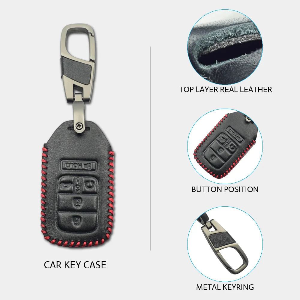 Кожаный чехол для ключей автомобиля для Honda Accord Civic Pilot CRV Pilot Авто дистанционный брелок крышка брелок защитная сумка
