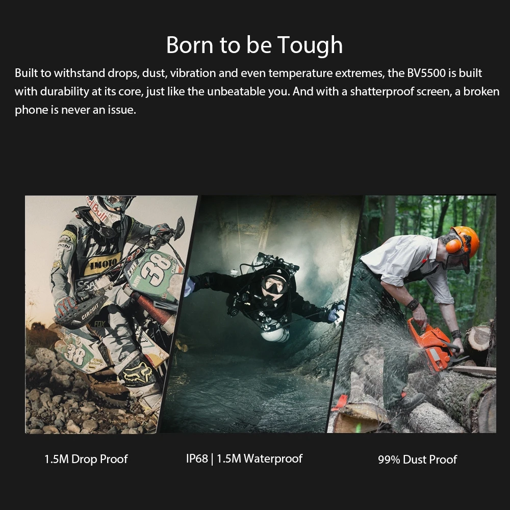 Blackview BV5500 IP68 Waterproof Rugged Smartphone 2GB+16GB 5.5