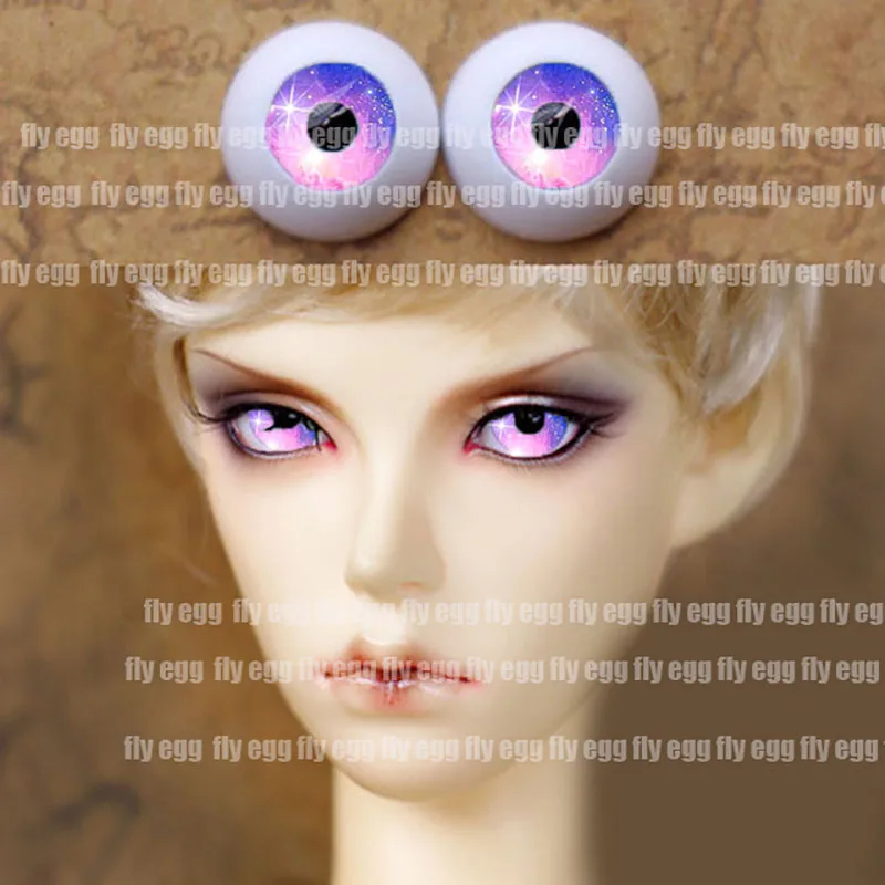 Новинка 1 пара DIY акриловые глаза BJD фиолетовый розовый звездное небо 12 мм 14 16 18 20 22