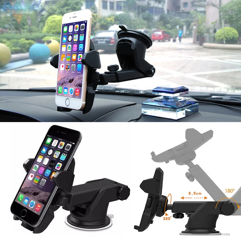 Universal Car 360 Degree Windshield Mount Holder Stand For iPhone Android Phone GPS universal 360 degree rotatable mobile phone stand holder mount for car black