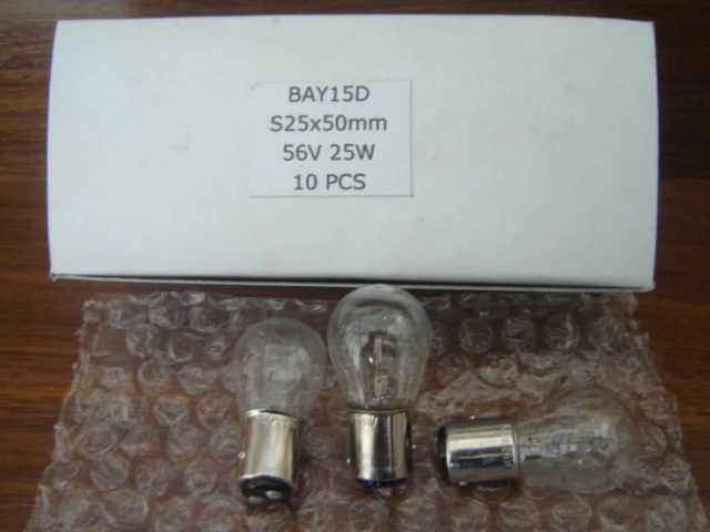 

Electric Forklift Turn Lamp Bulb BAY15D 56V 25W Double Contacts / High-Low Feet For Japanese Electric Forklift