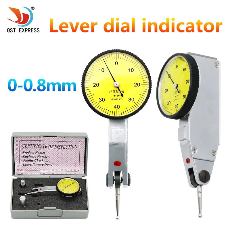 QSTEXPRESS 0 8 мм Циферблат Тесты индикатор 01 набора Датчик Индикатор|dial test indicator|dial