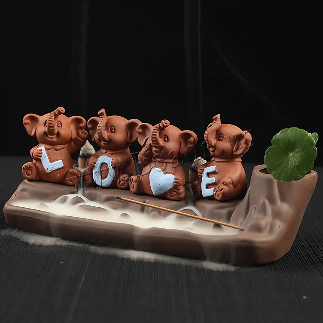 Little Cute Elephant Censer Backflow Incense Burner Ceramic Aromatherapy Furnace Aromatic Incense Holder Use In Home Teahouse
