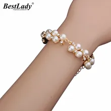 Лучшее для леди модные ювелирные бусины Роскошные Имитация жемчужные браслеты Браслеты Boho Популярный бренд дешевые Для женщин Браслеты 4297