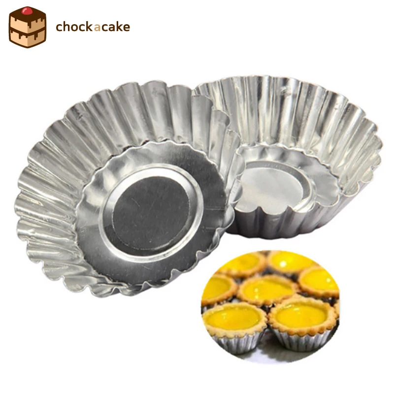 10Pcs Aluminum Egg Tart Mold Baking Tools For Fruit Cakes Diameter 70mm