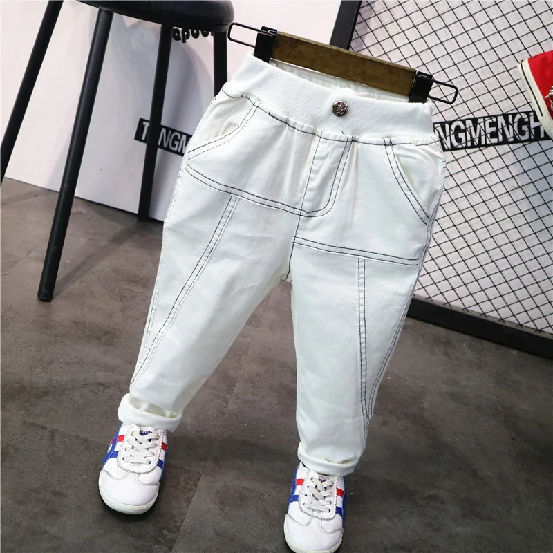 New Spring Autumn Baby Boys Jeans Pants Denim children Trousers For Kids Children jeans 2-6years boys white jeans