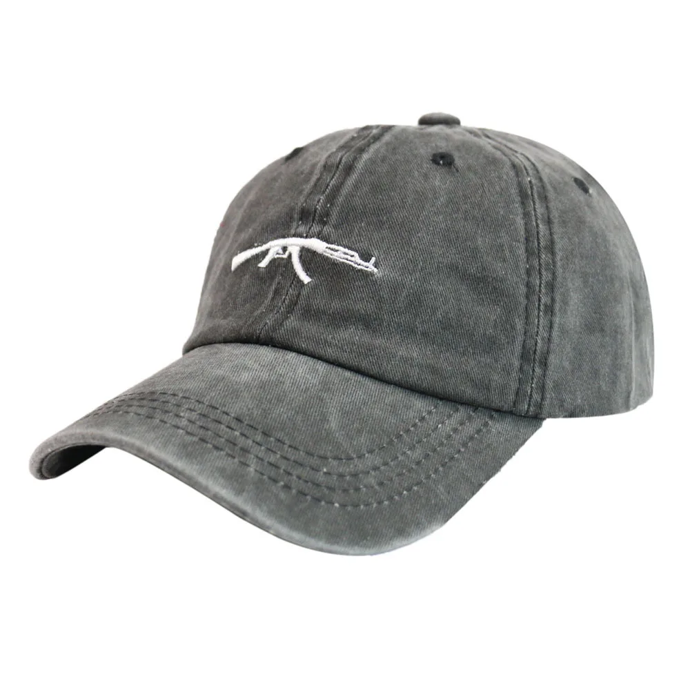 

HUOBAO Washed Cotton Men Baseball Cap Snapback Hats For Women Embroidery Submachine Gun Baseball Hat Gorras Casquette Male Hat