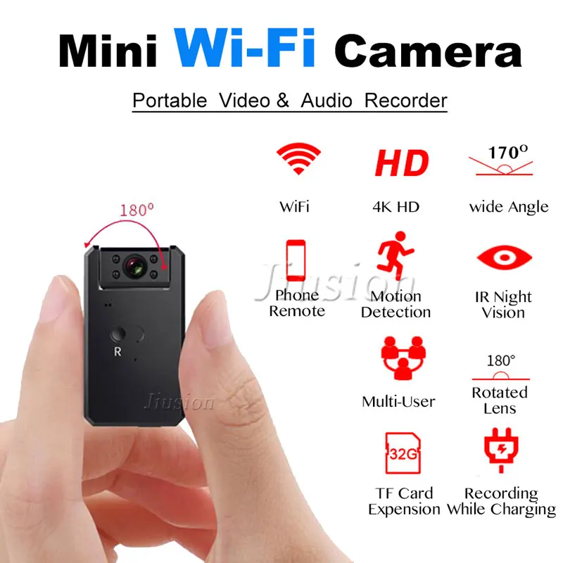 Мини WiFi камера HD 1080P видео ночное видение датчик движения видеокамера Видео Аудио