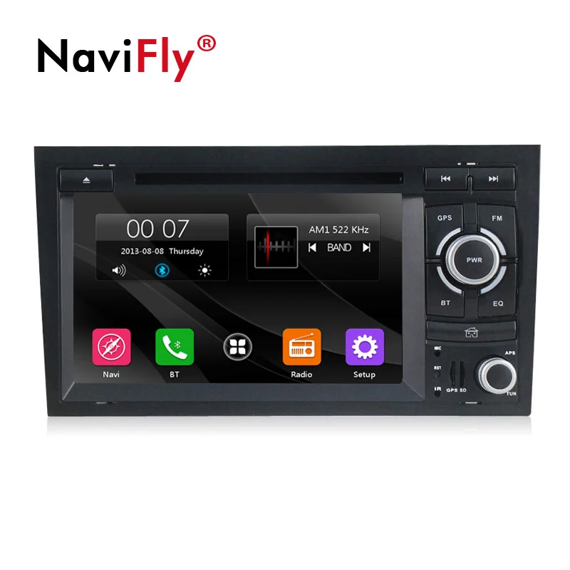 Top NaviFly Car DVD player multimedia radio audio For Audi A4 2002-2008 with GPS Navigation Ipod Canbus camera DVR BT RDS A4 2