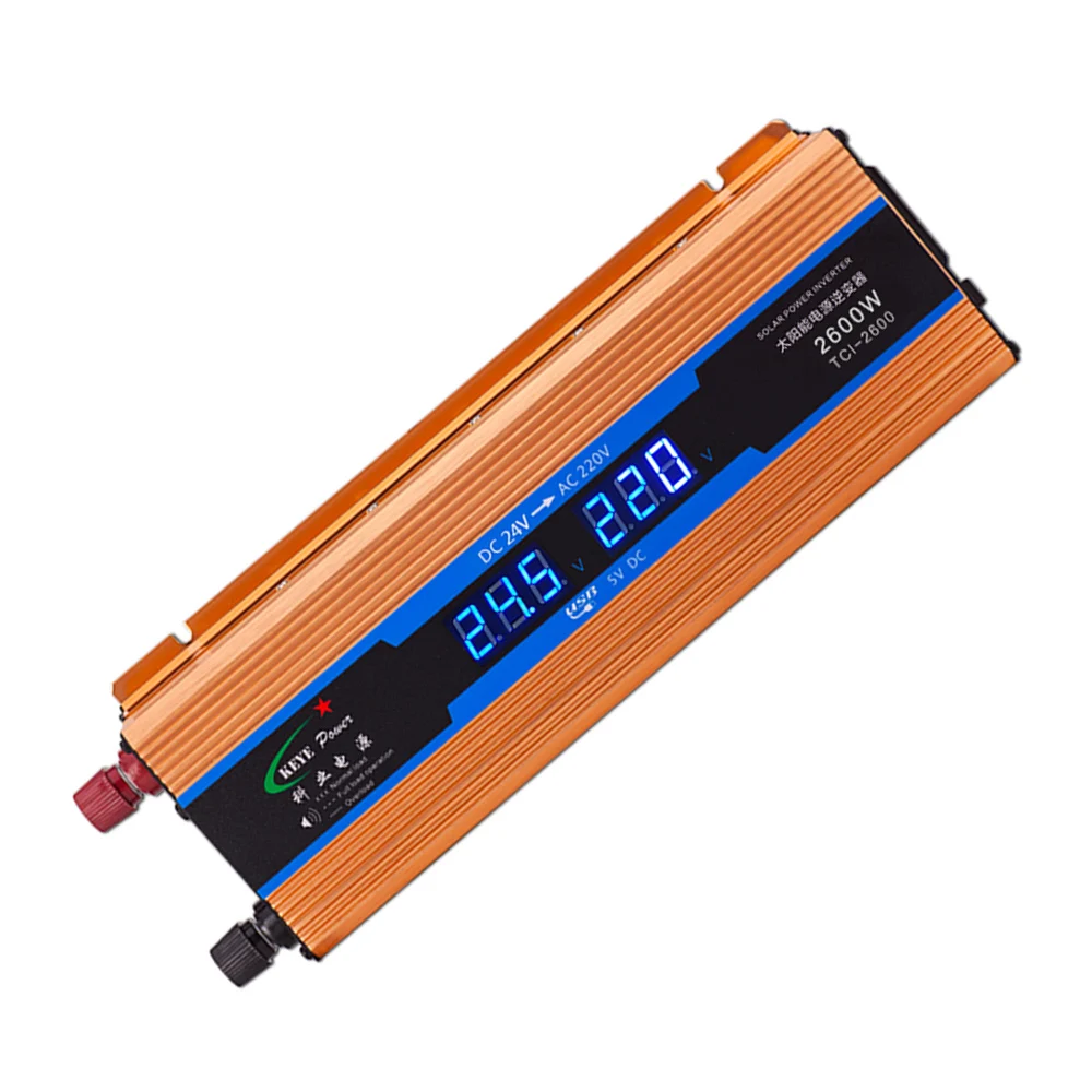  Nuevo inversor de coche 24V 2600W fuente de alimentación convertidor de 24V CC a CA 220V voltaje in