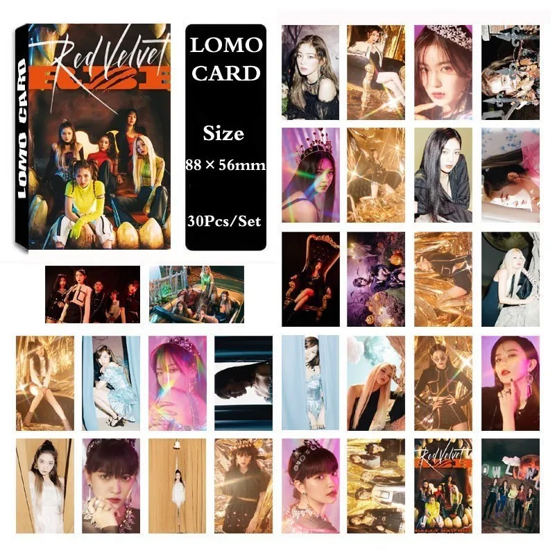 LOMO Card KPOP BIGBANG/EXO/BLACKPINK/GOT7/IKON/RED VELVET/SJ/NCT127/IZONE/TXT/TWICE/MONSTAX/Album Small Cards Photo Photocard - Цвет: Red Velvet