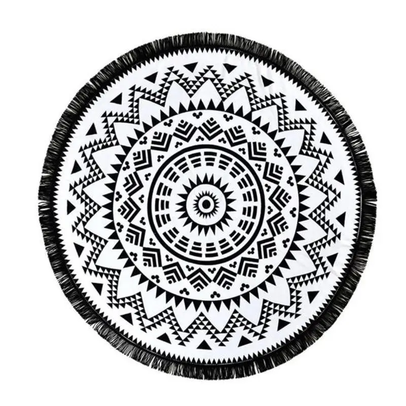  Round Hippie Tapestry Beach Throw Roundie Mandala Towel Yoga Mat Bohemian Beach towel handkerchief 