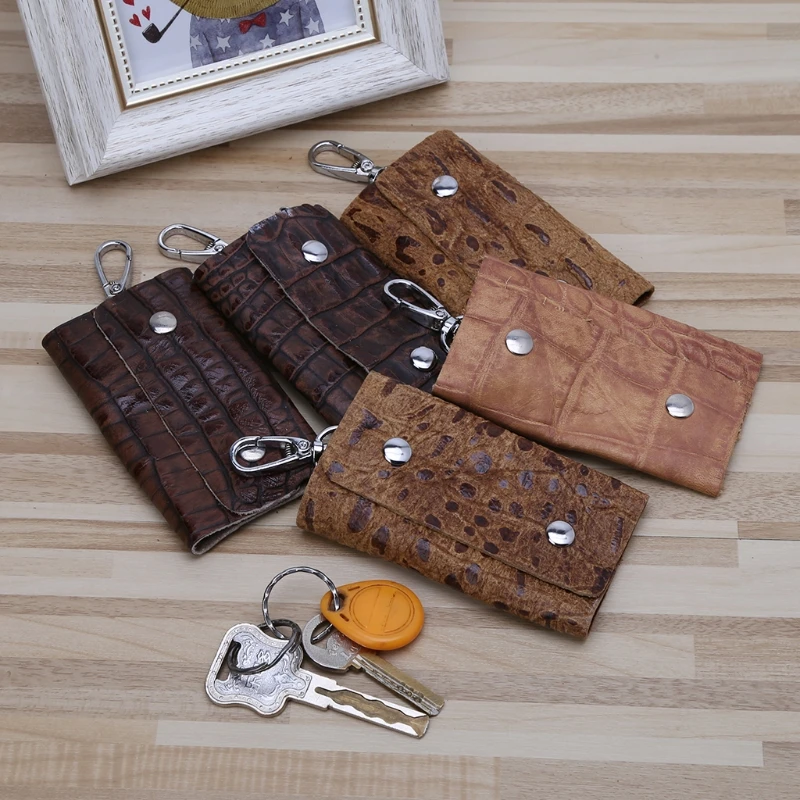 

THINKTHENDO Women Men Fashion Car Keychain Card Holder Wallet Case Key Organizer Bag Keyfob