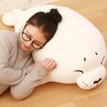 

lovely big high quality plush seal toy lovely stuffed white seal pillow doll about 100cm