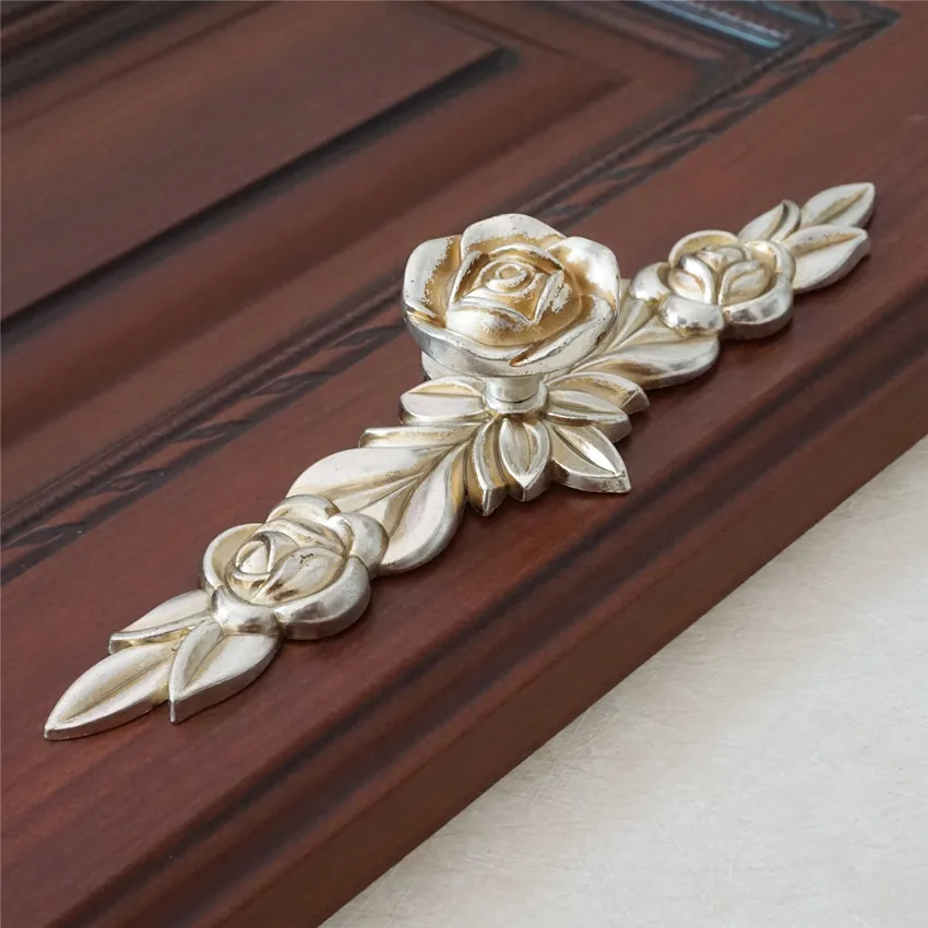 Rose Flower Dresser Pulls Handle Antique Silver Cabinet knobs Drawer Handle Country Cupboard Knob Rustic Kitchen Hardware Rose Flower Dresser Pulls Handle Antique Silver Cabinet knobs Drawer Handle Country Cupboard Knob Rustic Kitchen Hardware