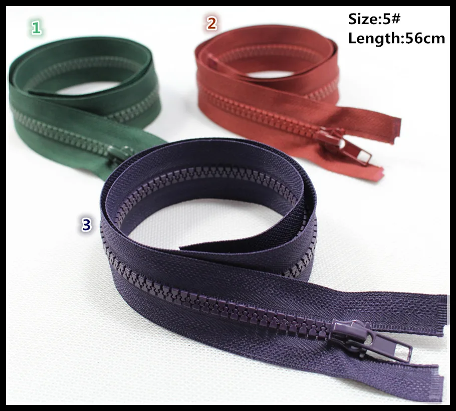 Buy 56cm 5pcs end open resin Zippers With cool Slider