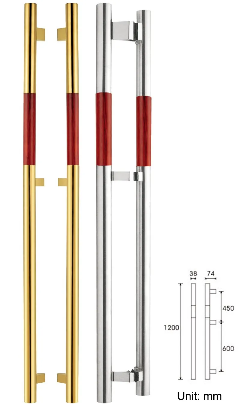 1200 мм длина SUS304 класс из нержавеющей стали+ твердый палисандр Входная дверная ручка для деревянных/стеклянных/металлических дверей PA-216