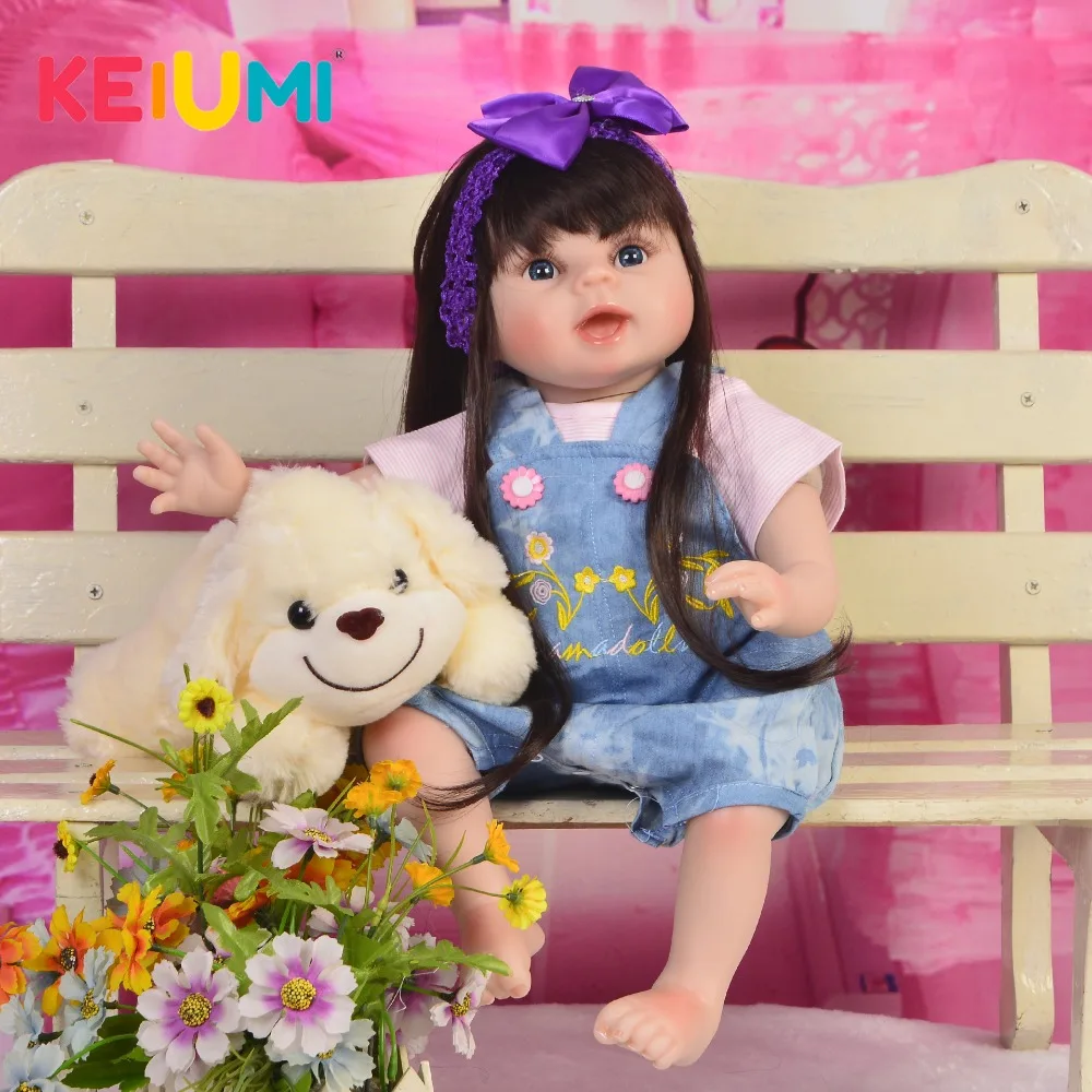 

KEIUMI 55cm Reborn Doll Soft Silicone Vinyl 22'' Lifelike Reborn Baby Dolls Newborn Princess Toy For Girl Kids Christmas Gifts