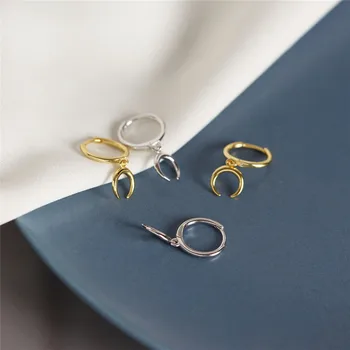 

Women's Earrings S925 Silver color Glamour Beautiful Moon Small Earrings Party Wedding Send Girlfriend Fashion Jewelry