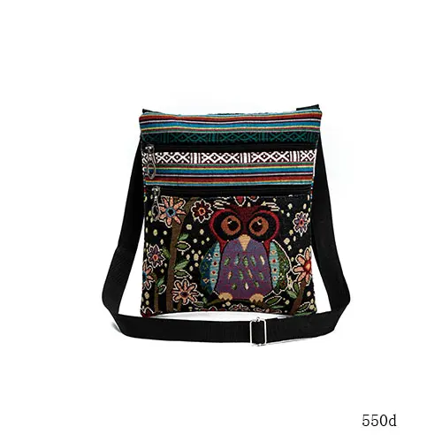 Miyahouse Double Zipper Female Mini Flap Shoulder Handbags Cartoon Owl Printed Canvas Bags Women Small Shoulder Messenger Bags 