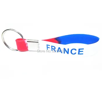 

300pcs keyring FRANCE keychain silicone wristband rubber bracelets free shipping by DHL express