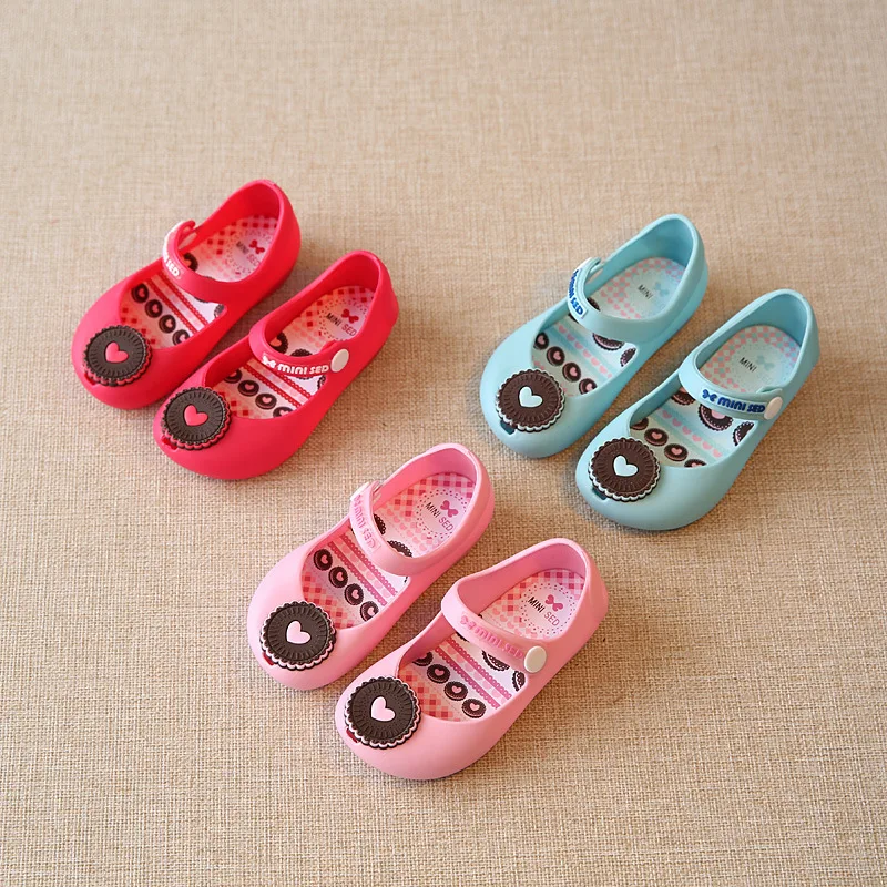 Cute Baby Girls Candy Cartoon Cookies Sandals Shoes Princess Baby Children Footwear Candy Color Candy Smell